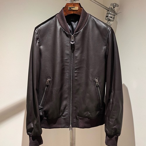 [홍콩명품.TOM FORD] 톰포드 25SS 로고 램스킨 레더 가죽 봄버 자켓 (브라운), BM23231, TOM, 레플리카의류,미러급사이트