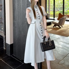 [홍콩명품,Christian Dior] 디올 25SS 로고 여성 반팔 롱 원피스 (화이트), BM23279, MC, 레플리카의류,미러급사이트