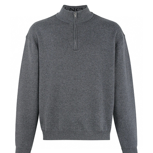 [홍콩명품.BALENCIAGA] 발렌시아가 25SS 로고 터틀넥 하프지퍼 캐시미어 니트 스웨터 (그레이), BM23359, JL, 레플리카의류,미러급사이트