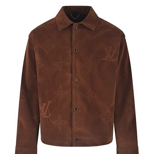 [홍콩명품.LOUIS VUITTON] 루이비통 25SS 로고 모노그램 레더 가죽 카라 자켓 1AIJYA (브라운), BM23367, JL, 레플리카의류,미러급사이트
