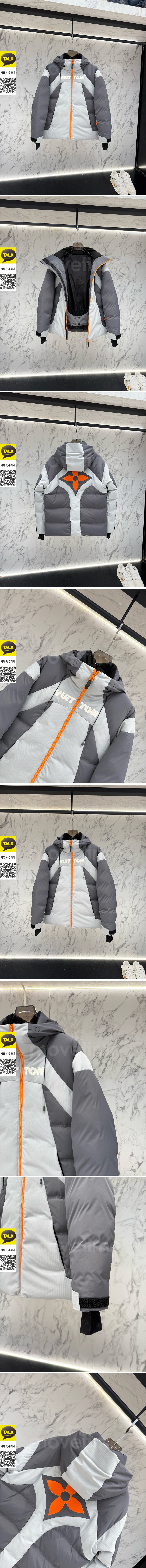 [홍콩명품.LOUIS VUITTON] 루이비통 25SS 로고 모노그램 후드 다운 패딩 자켓 (그레이), BM23389, G5, 레플리카의류,미러급사이트