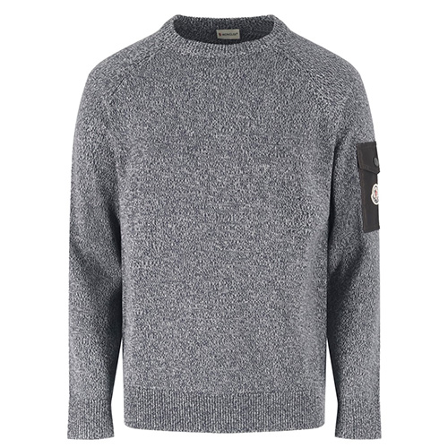 [홍콩명품.MONCLER] 몽클레어 25SS 로고 니트 스웨터 (그레이), BM23404, JL, 레플리카의류,미러급사이트