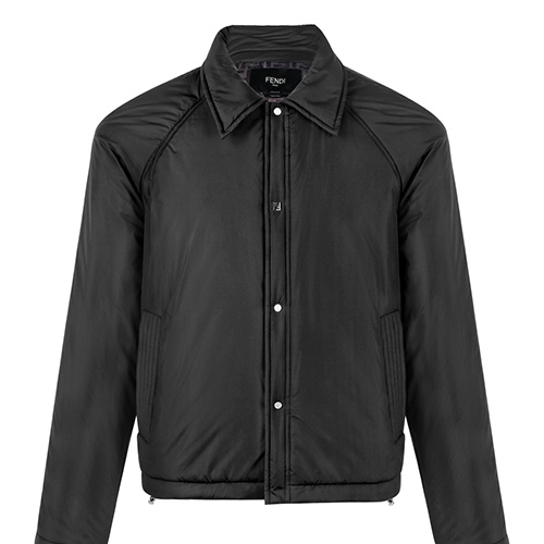 [홍콩명품,FENDI] 펜디 25SS 로고 나일론 솜패딩 카라 자켓 (블랙), BM23408, KK, 레플리카의류,미러급사이트