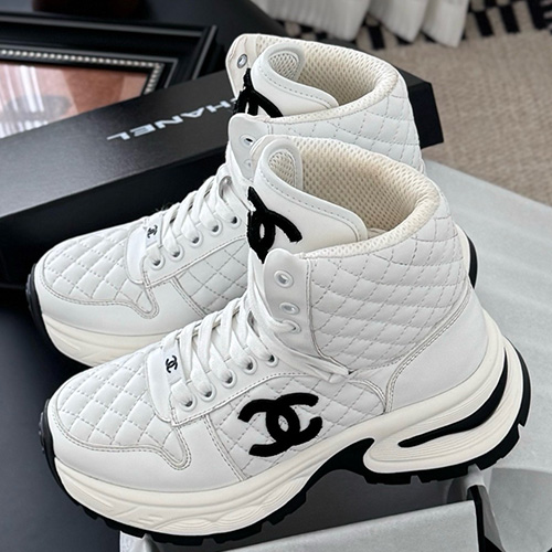 [홍콩명품.CHANEL] 샤넬 25SS 로고 여성 레더 가죽 퀄팅 부츠 운동화 (2컬러), SE5824, GHS, 명품스니커즈,운동화,구두,로퍼,하이탑,신발
