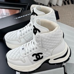 [홍콩명품.CHANEL] 샤넬 25SS 로고 여성 레더 가죽 퀄팅 부츠 운동화 (2컬러), SE5824, GHS, 명품스니커즈,운동화,구두,로퍼,하이탑,신발