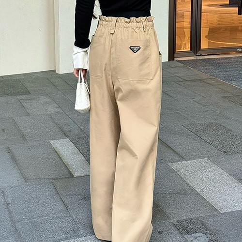 [홍콩명품,PRADA] 프라다 25SS 삼각로고 여성 오버핏 팬츠 바지 (2컬러), BM23450, MC, 레플리카의류,미러급사이트