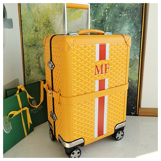 [홍콩명품,GOYARD] 고야드 25SS 로고 레더 가죽 캐리어 (노랑), CR157, NNT, 명품레플리카, 캐리어, 여행가방 투어