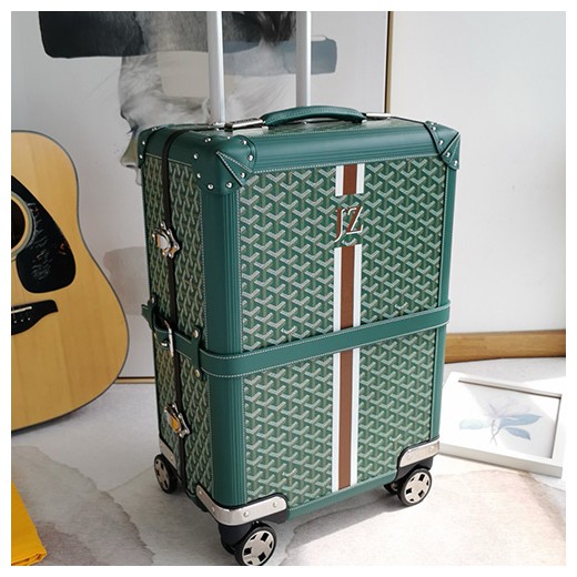 [홍콩명품,GOYARD] 고야드 25SS 로고 레더 가죽 캐리어 (그린), CR160, NNT, 명품레플리카, 캐리어, 여행가방 투어
