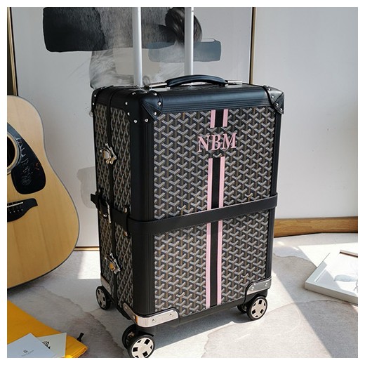 [홍콩명품,GOYARD] 고야드 25SS 로고 레더 가죽 캐리어 (블랙), CR161, NNT, 명품레플리카, 캐리어, 여행가방 투어