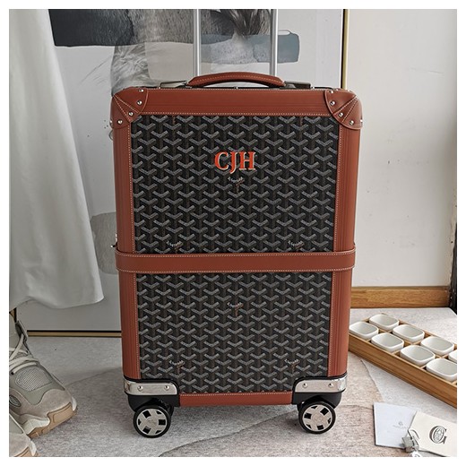 [홍콩명품,GOYARD] 고야드 25SS 로고 레더 가죽 캐리어 (브라운), CR162, NNT, 명품레플리카, 캐리어, 여행가방 투어