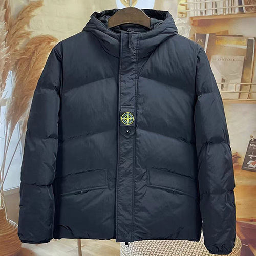 [홍콩명품.Stone Island] 스톤아일랜드 25SS 로고 탈부착 리버서블 후드 다운 패딩 자켓 (2컬러), BM23501, ST1, 레플리카의류,미러급사이트
