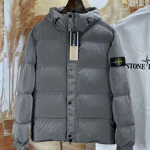 [홍콩명품.Stone Island] 스톤아일랜드 25SS 로고 탈부착 후드 다운 패딩 자켓 (2컬러), BM23502, ST1, 레플리카의류,미러급사이트
