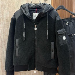 [홍콩명품.MONCLER] 몽클레어 25SS 로고 플리스 솜패딩 후드 집업 자켓 (블랙), BM23505, G5, 레플리카의류,미러급사이트