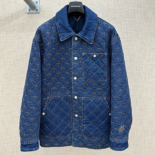 [홍콩명품.LOUIS VUITTON] 루이비통 25SS 로고 퀄팅 카라 데님 자켓 1AILM5, BM23510, G5, 레플리카의류,미러급사이트
