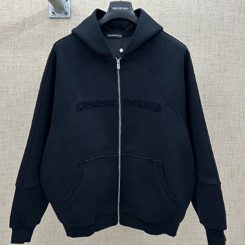 [홍콩명품.Chrome Hearts] 크롬하츠 25SS 로고 자수 후드 집업 자켓 (2컬러), BM23513, G5, 레플리카의류,미러급사이트