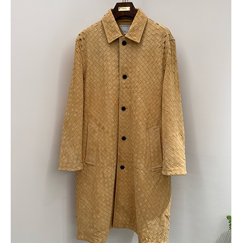 [홍콩명품.BOTTEGA VENETA] 보테가베네타 25SS 로고 인트레치아토 레더 가죽 코트 자켓 (카라멜), BM23592, TOM, 레플리카의류,미러급사이트