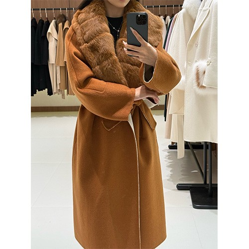 [홍콩명품.Loro Piana] 로로피아나 25SS 로고 여성 폭스퍼 카라 캐시미어 롱 코트 자켓 (2컬러), BM23598, TOM, 레플리카의류,미러급사이트