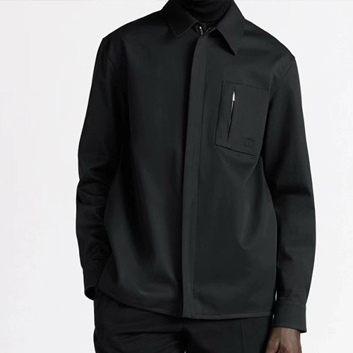 [홍콩명품,Christian Dior] 디올 25SS 로고 카라 집업 셔츠 자켓 (블랙), BM23602, JL, 레플리카의류,미러급사이트