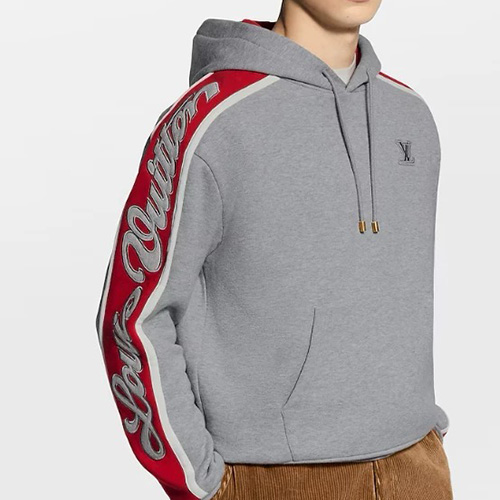 [홍콩명품.LOUIS VUITTON] 루이비통 25SS 로고 자수 후드 티셔츠 1AJCEL (그레이), BM23708, KK, 레플리카의류,미러급사이트