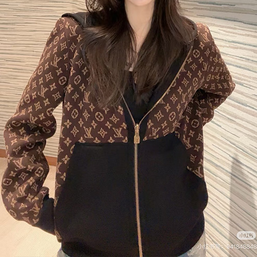 [홍콩명품.LOUIS VUITTON] 루이비통 25SS 로고 모노그램 리버서블 후드 집업 자켓 (블랙-브라운), BM23711, KK, 레플리카의류,미러급사이트