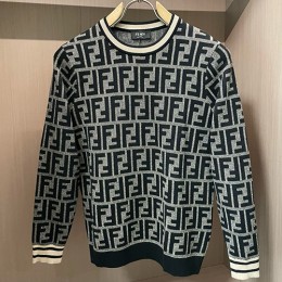 [홍콩명품,FENDI] 펜디 25SS 로고 FF패턴 니트 스웨터 (그레이), BM23769, HH, 레플리카의류,미러급사이트