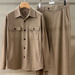 [홍콩명품.Loro Piana] 로로피아나 25SS 로고 캐시미어 카라 버튼 자켓 + 조거 팬츠 바지 상하의 세트 (4컬러), BM23784, HH, 레플리카의류,미러급사이트