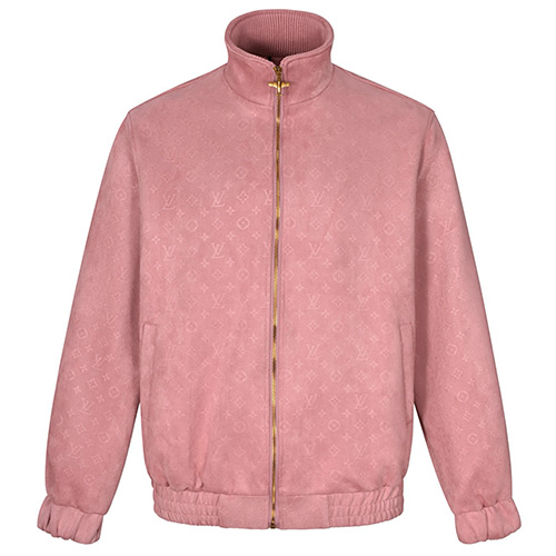 [홍콩명품.LOUIS VUITTON] 루이비통 25SS 로고 하이넥 모노그램 레더 가죽 봄버 자켓 (핑크), BM23799, JU, 레플리카의류,미러급사이트