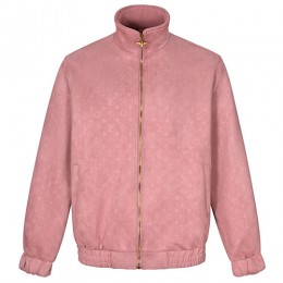 [홍콩명품.LOUIS VUITTON] 루이비통 25SS 로고 하이넥 모노그램 레더 가죽 봄버 자켓 (핑크), BM23799, JU, 레플리카의류,미러급사이트