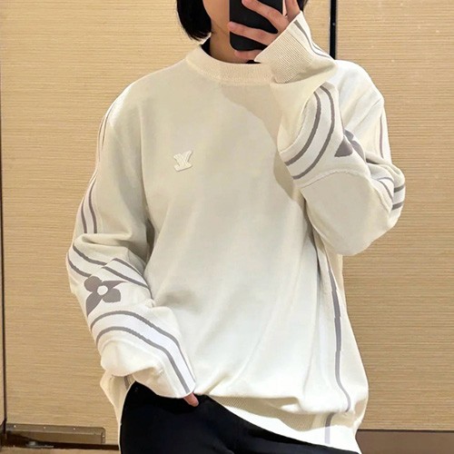 [홍콩명품.LOUIS VUITTON] 루이비통 25SS 로고 니트 스웨터 (화이트), BM23805, KK, 레플리카의류,미러급사이트