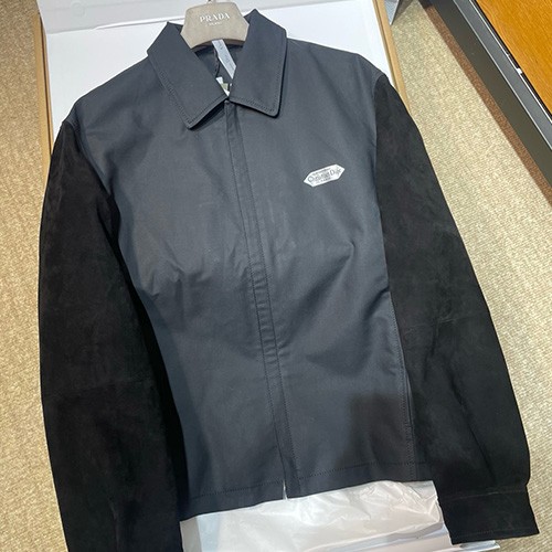 [홍콩명품,Christian Dior] 디올 25SS 로고 프린트 레이어드 카라 집업 자켓 (블랙), BM23830, PG, 레플리카의류,미러급사이트