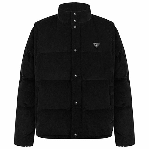 [홍콩명품,PRADA] 프라다 25SS 삼각로고 소매 탈부착 코드류이 골덴 다운 패딩 자켓 (2컬러), BM23862, JL, 레플리카의류,미러급사이트