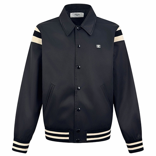 [홍콩명품.CELINE] 셀린느 25SS 로고 자수 카라 봄버 자켓 (블랙), BM23874, JL, 레플리카의류,미러급사이트