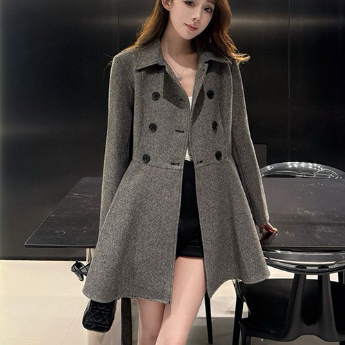 [홍콩명품,Christian Dior] 디올 25SS 로고 여성 벨티드 카라 코트 자켓 (그레이), BM23907, MC, 레플리카의류,미러급사이트