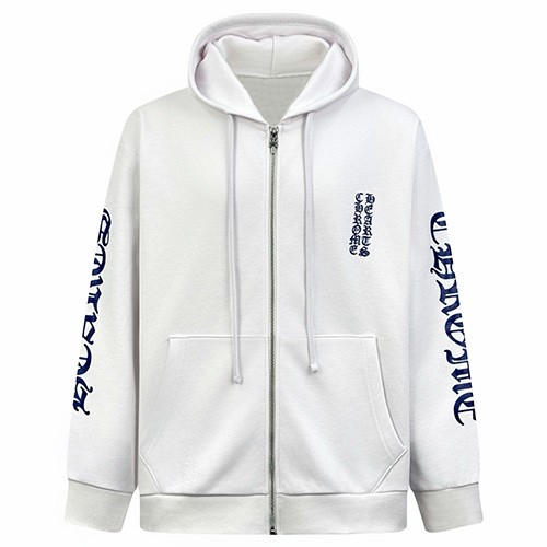 [홍콩명품.Chrome Hearts] 크롬하츠 25SS 로고 프린트 후드 집업 자켓 (화이트), BM23944, JL, 레플리카의류,미러급사이트