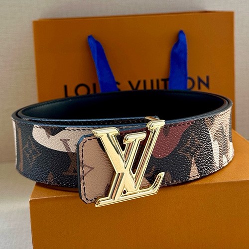 [홍콩명품.LOUIS VUITTON] 루이비통 25SS 로고 LV Portrait 모노그램 레더 가죽 리버서블 벨트 (브라운-2버클), 4.0cm, BT1506, 명품레플리카,인터넷쇼핑몰,남자명품,해외직구