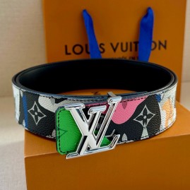 [홍콩명품.LOUIS VUITTON] 루이비통 25SS 로고 LV Portrait 모노그램 레더 가죽 리버서블 벨트 (컬러플-2버클), 4.0cm, BT1507, 명품레플리카,인터넷쇼핑몰,남자명품,해외직구