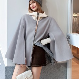 [홍콩명품.LOUIS VUITTON] 루이비통 25SS 로고 여성 캐시미어 레이어드 후드 코트 자켓 (블루), BM24016, MC, 레플리카의류,미러급사이트