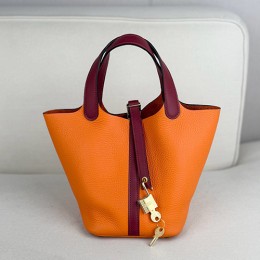 [가격문의][홍콩명품.Hermes] 에르메스 25SS 로고 Picotin 18 토트백 핸드백 (오렌지-금장), BGM5378, BDA, 홍콩명품가방,명품쇼핑몰,크로스백,핸드백,구매대행