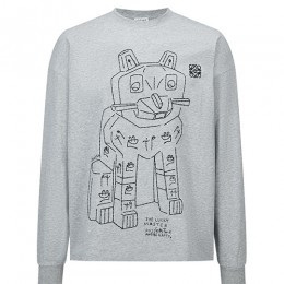 [홍콩명품.LOEWE] 로에베 25SS 로고 그래픽 긴팔 티셔츠 (그레이), BM24036, JL, 레플리카의류,미러급사이트