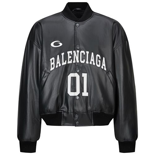 [홍콩명품.BALENCIAGA] 발렌시아가 25SS 로고 자수 01 바시티 자켓 (블랙), BM24038, JL, 레플리카의류,미러급사이트