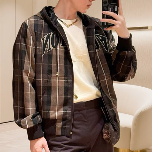 [홍콩명품.LOUIS VUITTON] 루이비통 25SS 로고 테일러드 후디드 블루종 1AIJQ8 146392960, BM24047, KK, 레플리카의류,미러급사이트