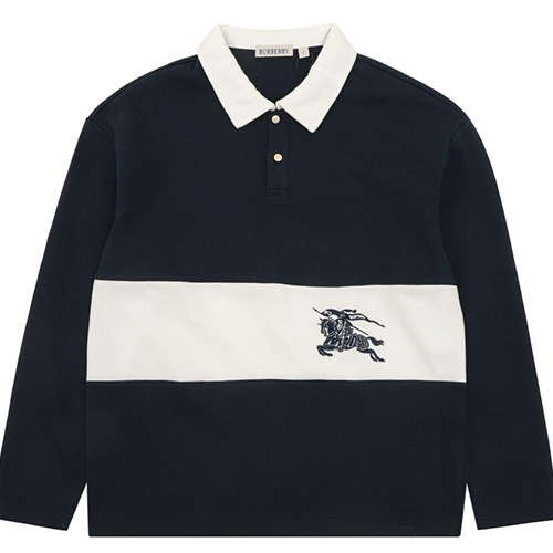 [홍콩명품.Burberry] 버버리 25SS 로고 자수 카라 폴로 긴팔 티셔츠 (2컬러), BM24049, KK, 레플리카의류,미러급사이트