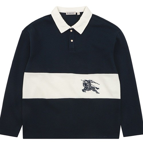 [홍콩명품.Burberry] 버버리 25SS 로고 자수 카라 폴로 긴팔 티셔츠 (2컬러), BM24049, KK, 레플리카의류,미러급사이트
