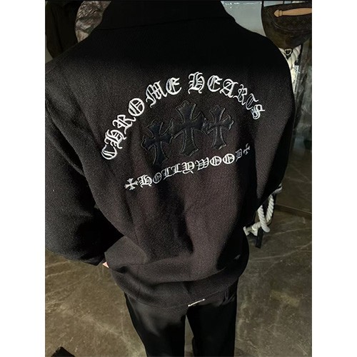 [홍콩명품.Chrome Hearts] 크롬하츠 25SS 로고 카라 니트 가디건 자켓 (블랙), BM24061, KK, 레플리카의류,미러급사이트