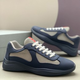 [홍콩명품,PRADA] 프라다 25SS 로고 레더 가죽 스니커즈 운동화 (네이비), SE5895, PMD, 명품스니커즈,운동화,구두,로퍼,하이탑,신발