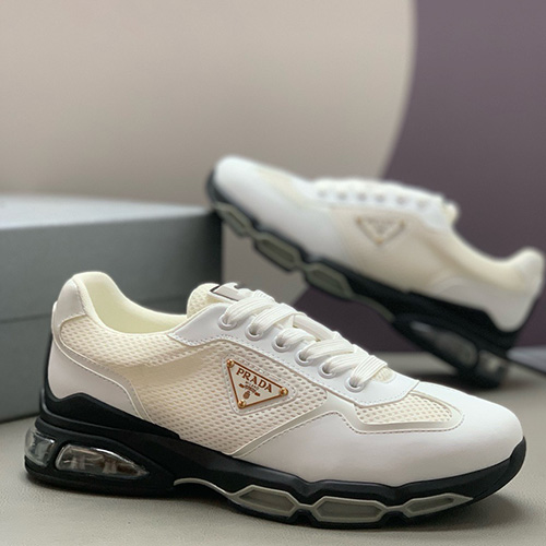 [홍콩명품,PRADA] 프라다 25SS 삼각로고 레더 가죽 스니커즈 운동화 (화이트), SE5903, PMD, 명품스니커즈,운동화,구두,로퍼,하이탑,신발