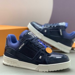 [홍콩명품.LOUIS VUITTON] 루이비통 25SS 로고 남여 모노그램 트레이너 스니커즈 운동화 (네이비), SE5912, PMD, 명품스니커즈,운동화,구두,로퍼,하이탑,신발