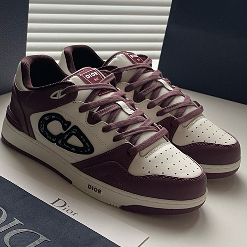 [홍콩명품,Christian Dior] 디올 25SS 로고 남여 B57 스니커즈 운동화 (와인-아이보리), SE5945, S3, 명품스니커즈,운동화,구두,로퍼,하이탑,신발