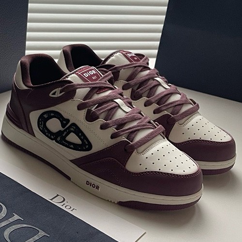 [홍콩명품,Christian Dior] 디올 25SS 로고 남여 B57 스니커즈 운동화 (와인-아이보리), SE5945, S3, 명품스니커즈,운동화,구두,로퍼,하이탑,신발