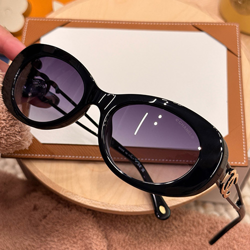 [홍콩명품.CHANEL] 샤넬 25SS 로고 연예인 여자 남자 안경 선글라스 (블랙-금장), SG808, JX, 홍콩명품쇼핑몰,해외직구,구매대행